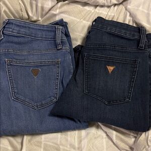 Guess Women's Light and Dark Blue Jeans